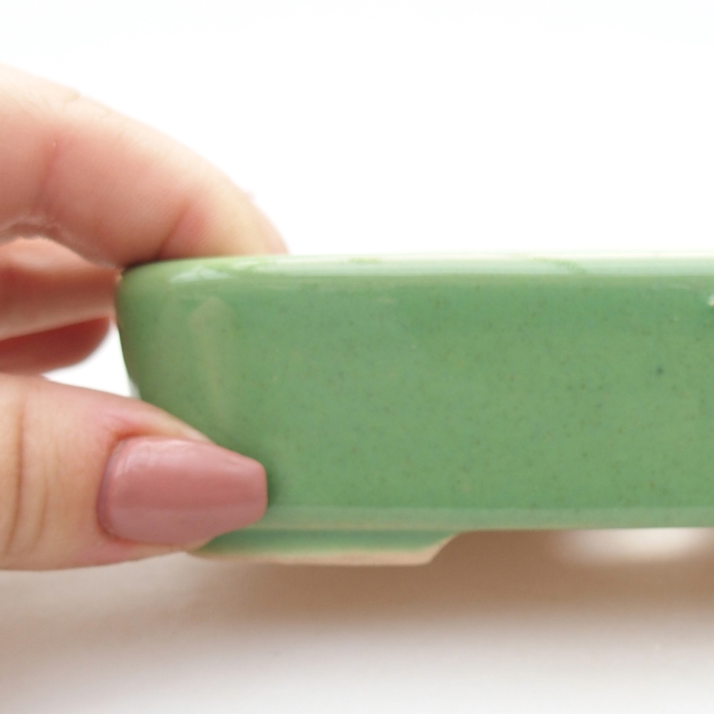 Bonsaischale aus Keramik 12,5 x 9 x 3,5 cm, grün