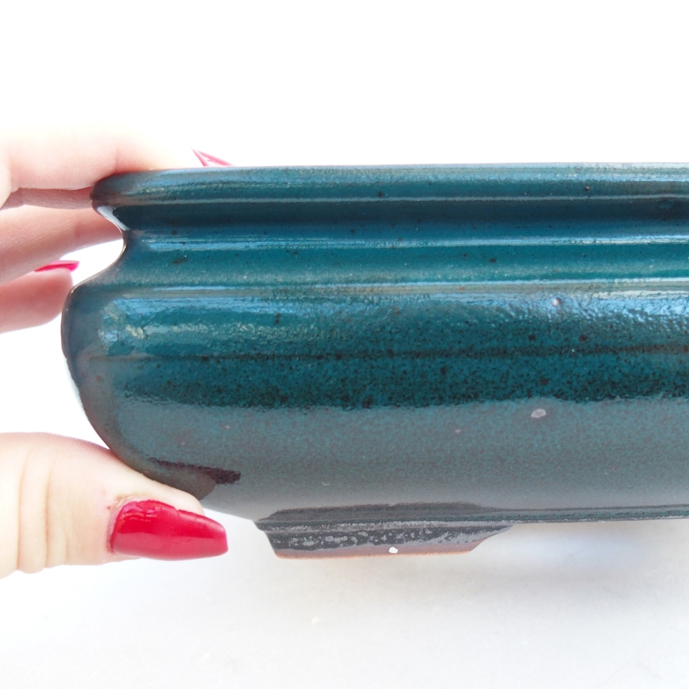 Bonsaischale aus Keramik 15,5 x 15,5 x 6 cm, grün