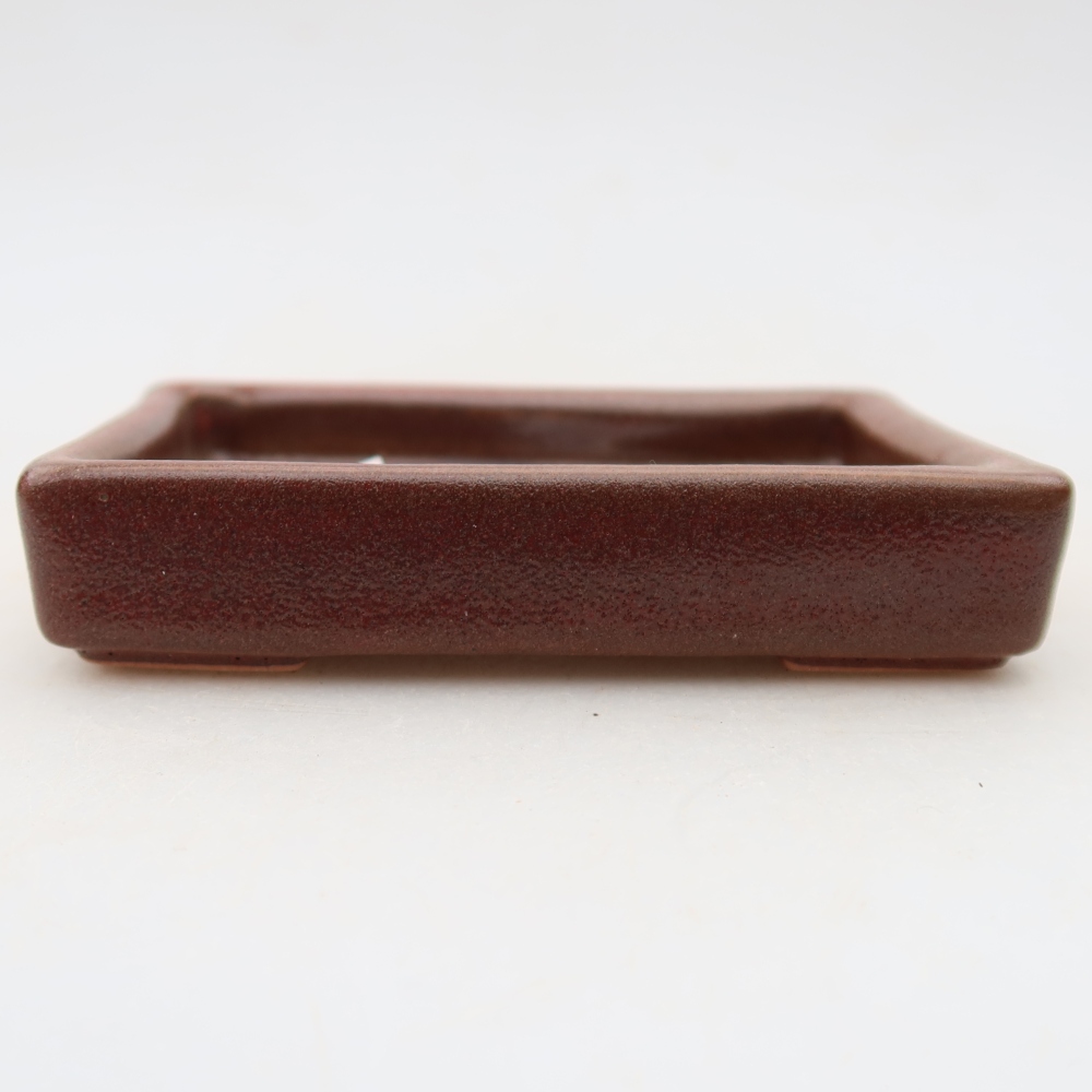 Keramik-Bonsai-Schale, 10 × 7 × 2 cm, Farbe: weinrot