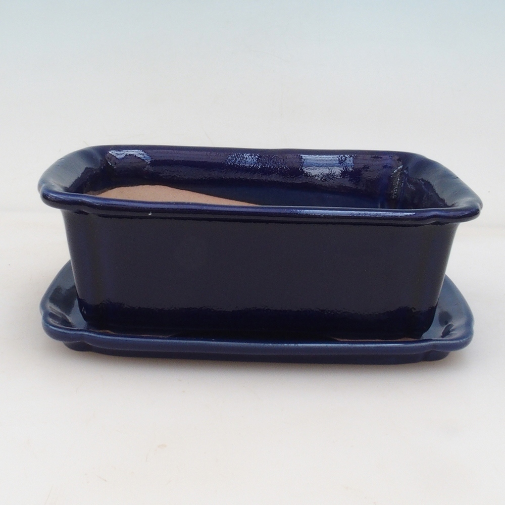 Bonsaischale + Untertasse H50 - blau