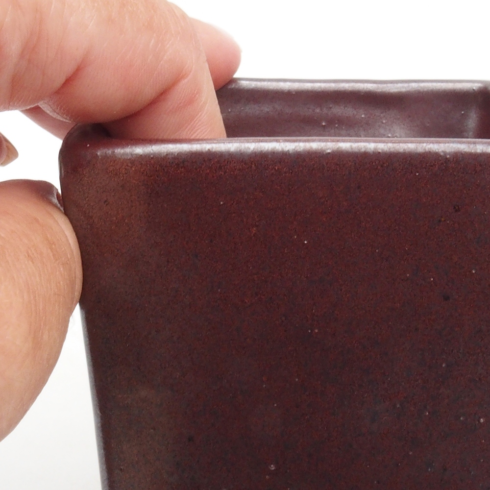 Bonsaischale aus Keramik 7,5 x 7,5 x 9,5 cm, braun