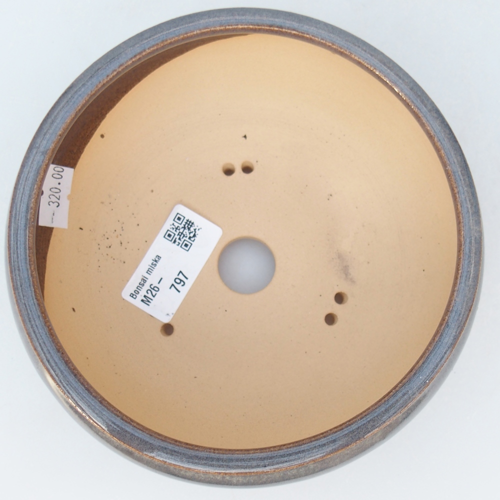 Bonsaischale aus Keramik 14 x 14 x 6 cm, grau