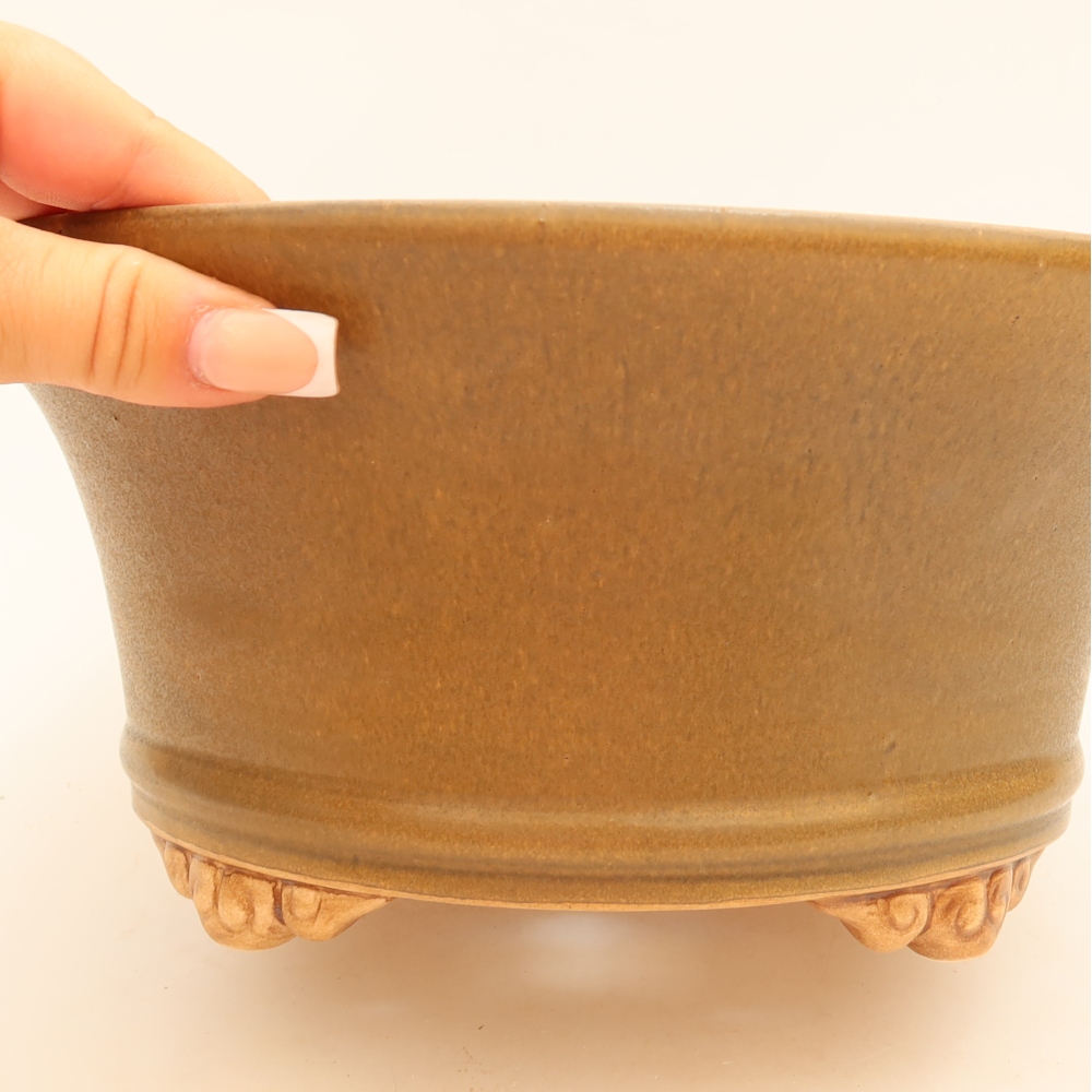 Keramik-Bonsai-Schale 24,5 x 24,5 x 11 cm, Farbe: braun
