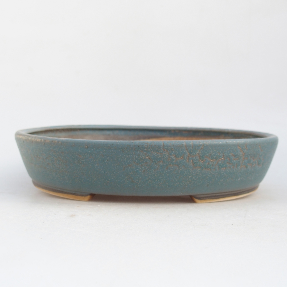 Bonsaischale aus Keramik 23 x 20 x 4,5 cm, Farbe blau