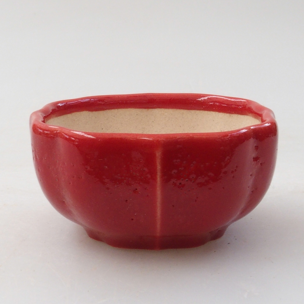 Mini-Bonsaischale 6 x 5,5 x 2,5 cm, Farbe rot