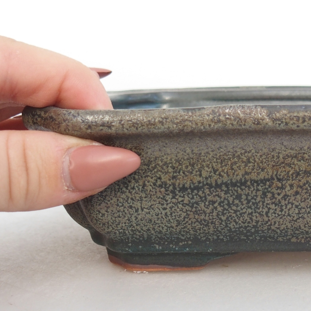 Bonsaischale aus Keramik 18 x 13,5 x 5 cm, grau