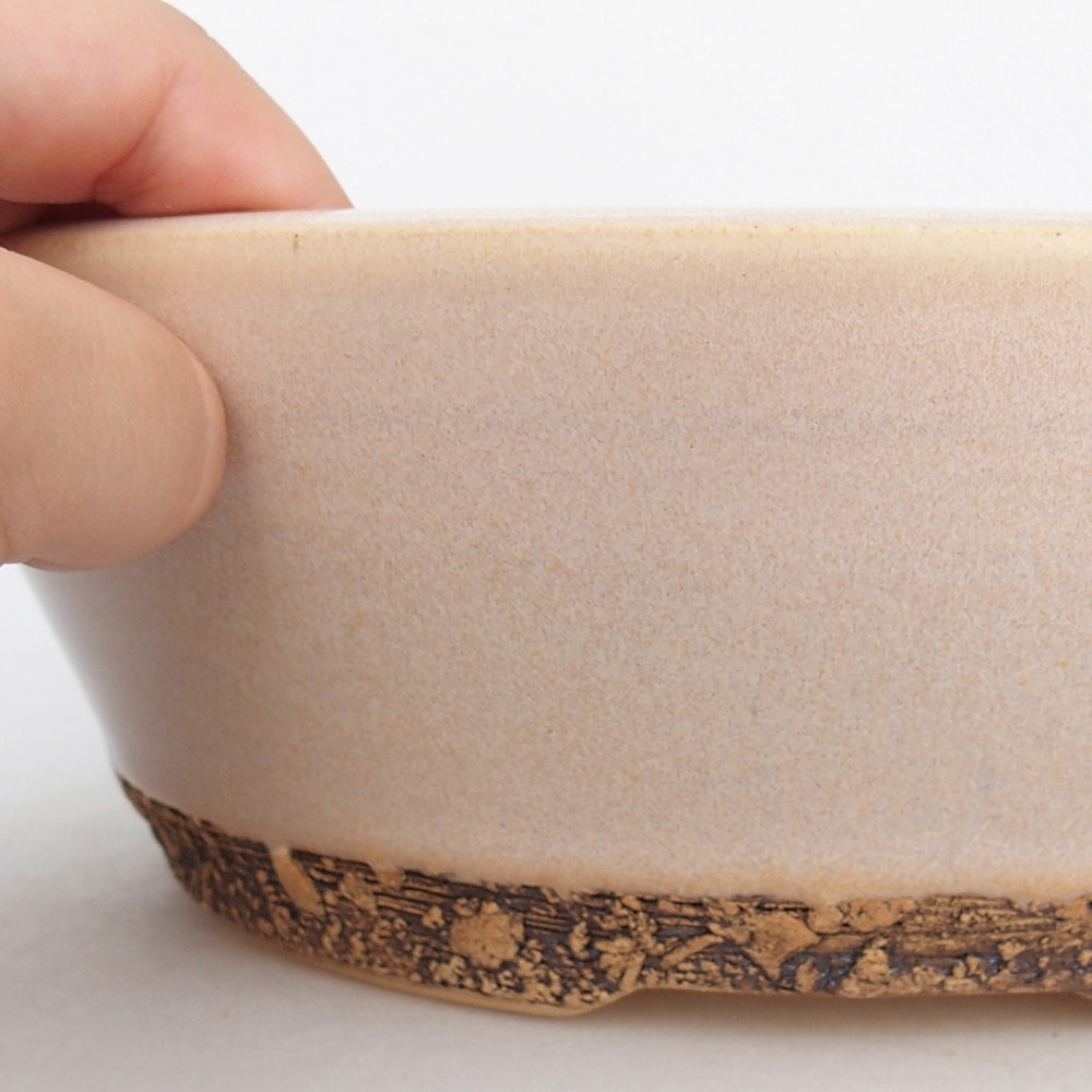Bonsaischale aus Keramik 22 x 22 x 7,5 cm, Farbe beige