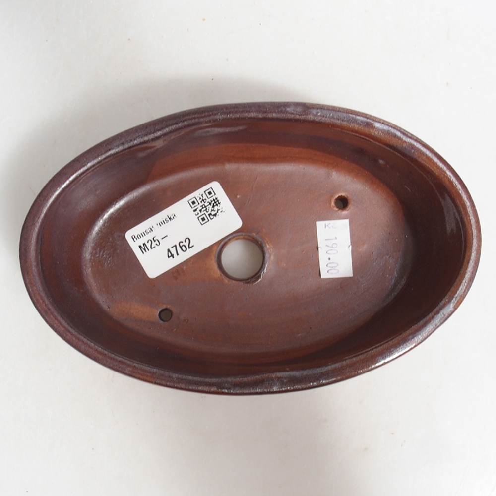 Bonsaischale aus Keramik 15 x 9,5 x 4 cm, braun