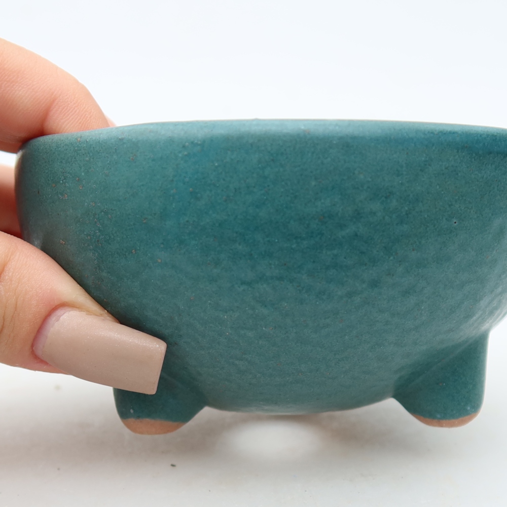 Bonsaischale aus Keramik 10 x 10 x 5 cm, Farbe blau