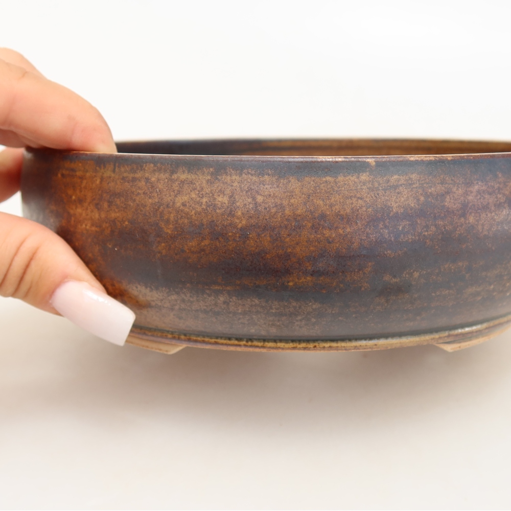 Keramik-Bonsai-Schale 17 x 17 x 5,5 cm, Farbe: braun
