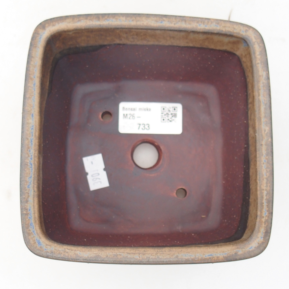 Bonsaischale aus Keramik 12,5 x 12,5 x 8 cm, braun