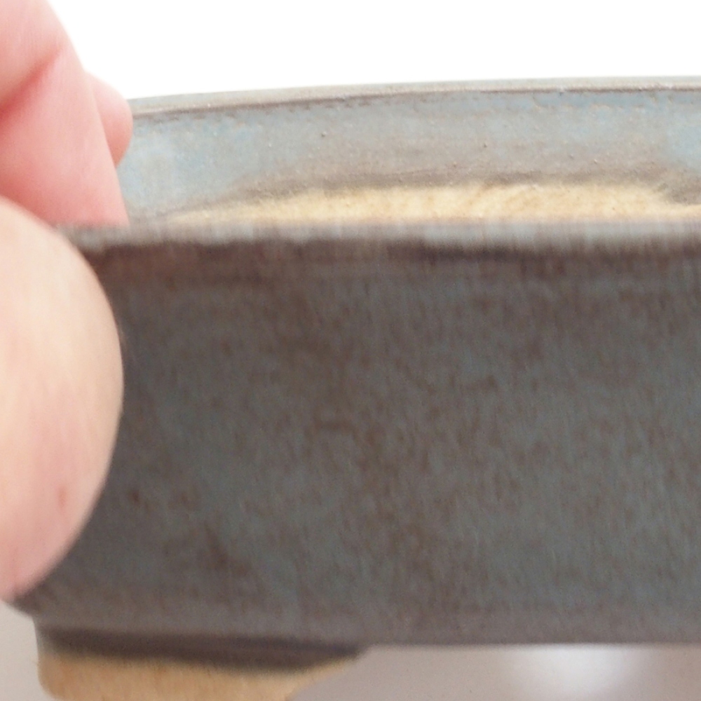 Bonsaischale aus Keramik 10 x 8,5 x 4 cm, braun