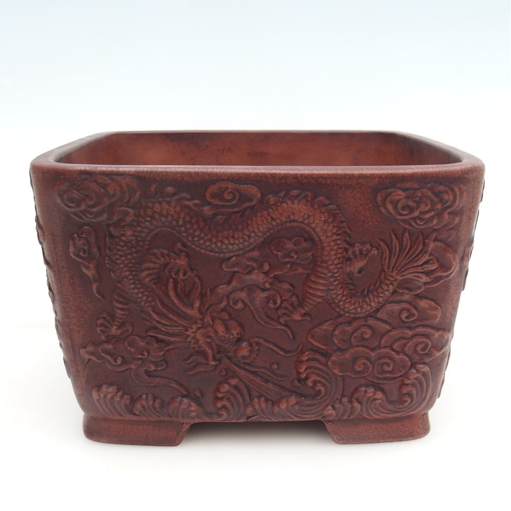 Bonsaischale aus Keramik 21 x 21 x 13 cm, braun