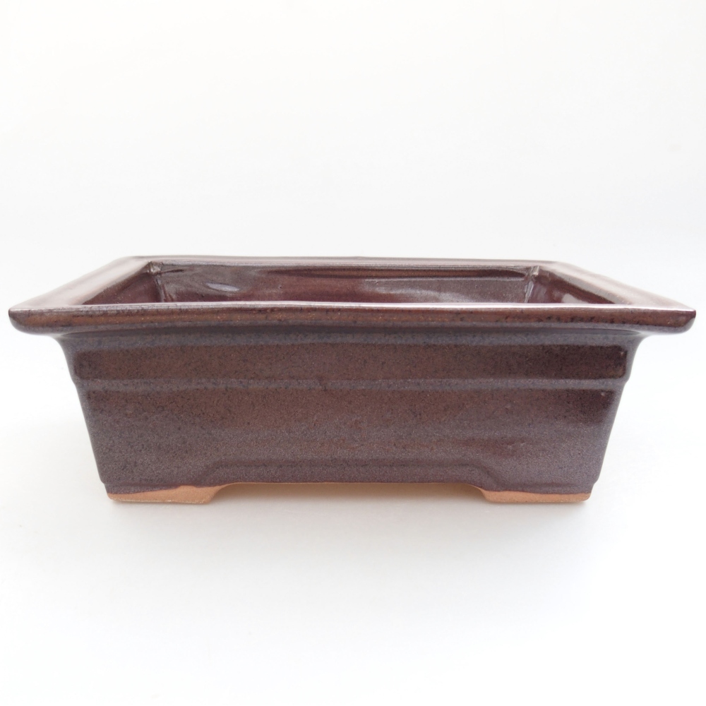 Bonsaischale aus Keramik 18,5 x 13 x 6,5 cm, braun