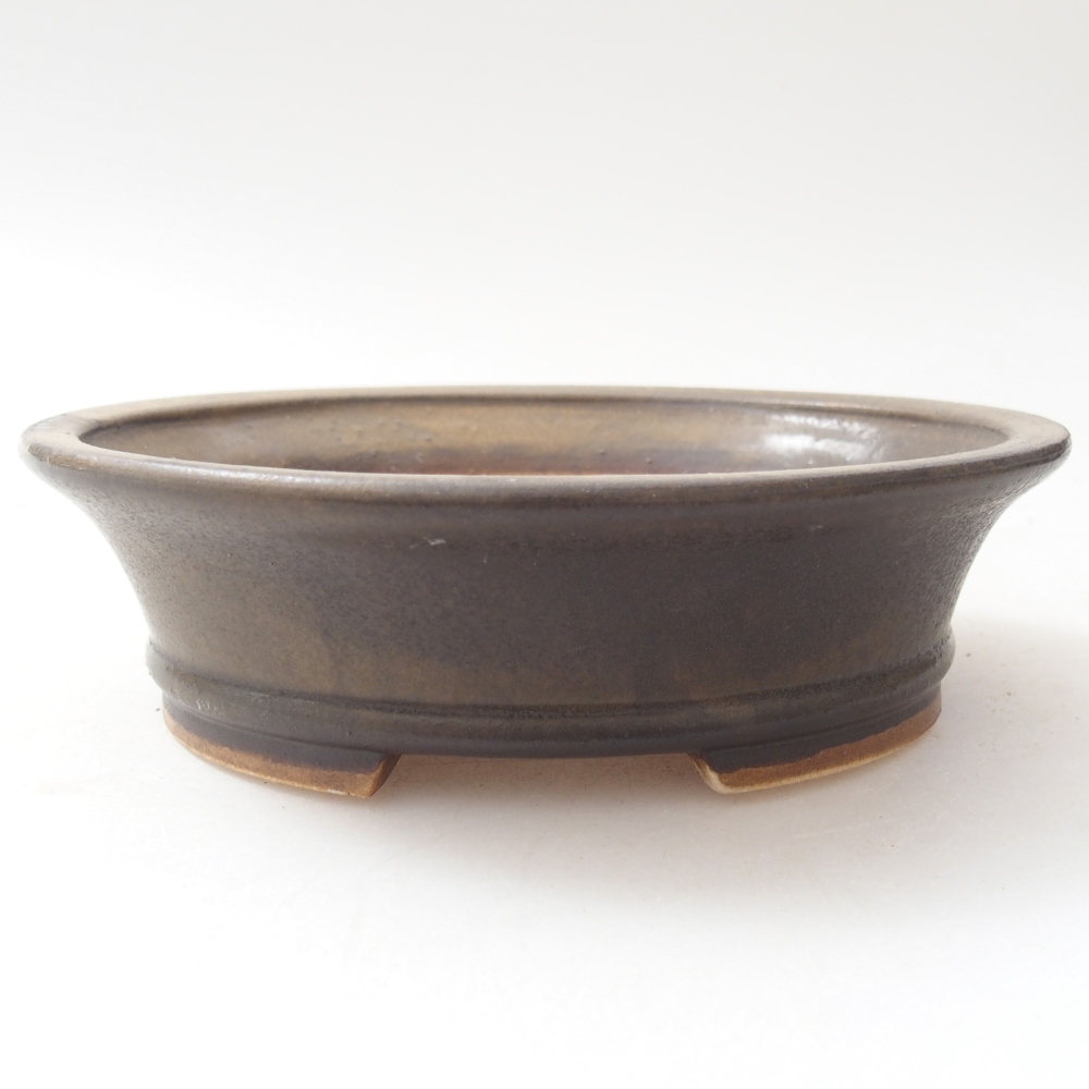 Bonsaischale aus Keramik 14 x 12,5 x 4 cm, braun