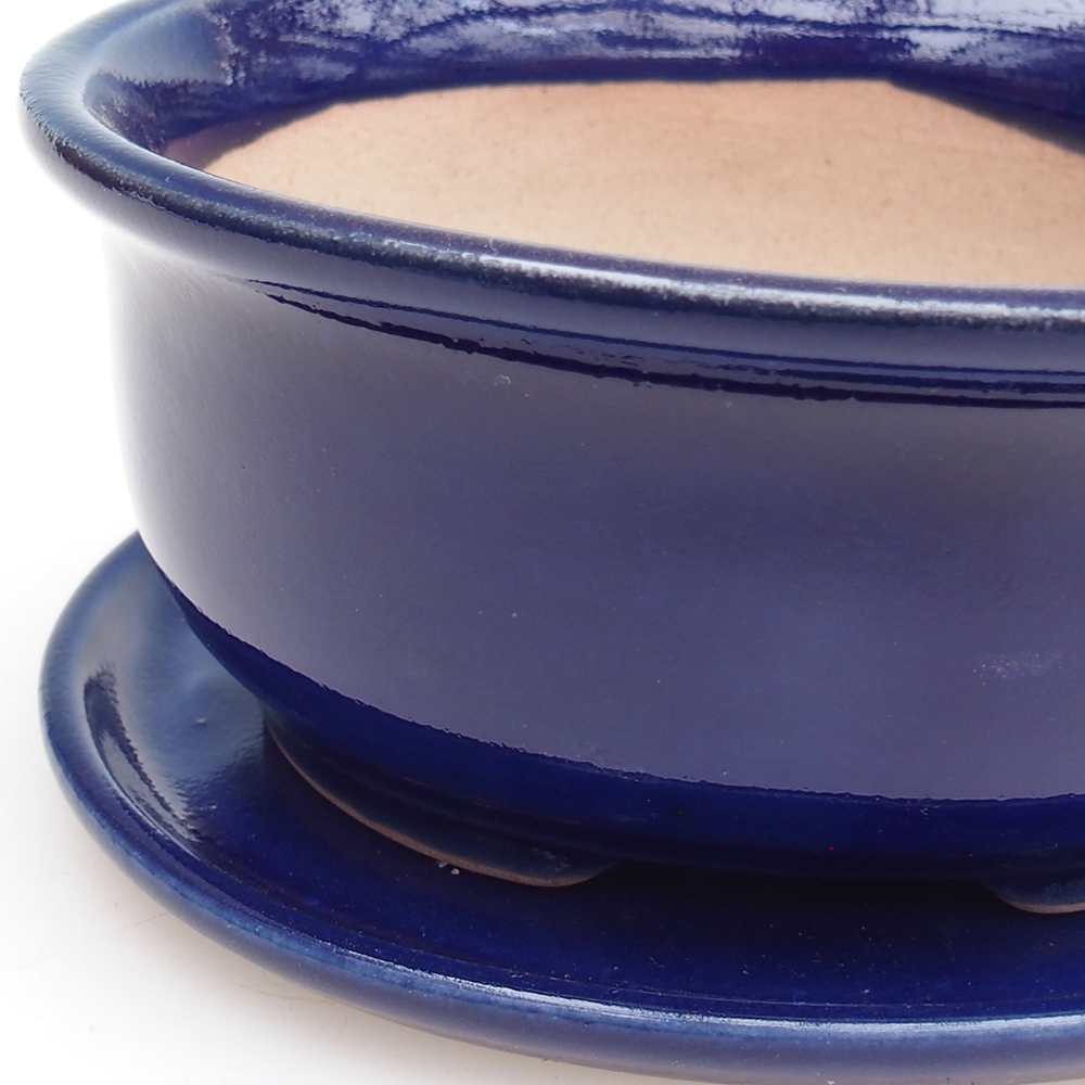 Bonsaischale + Untertasse H11 - 11,5 x 10 x 4 cm - grün