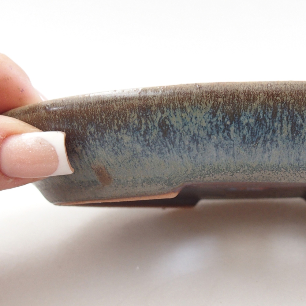 Bonsaischale aus Keramik 15,5 x 11 x 2,5 cm, Farbe blau