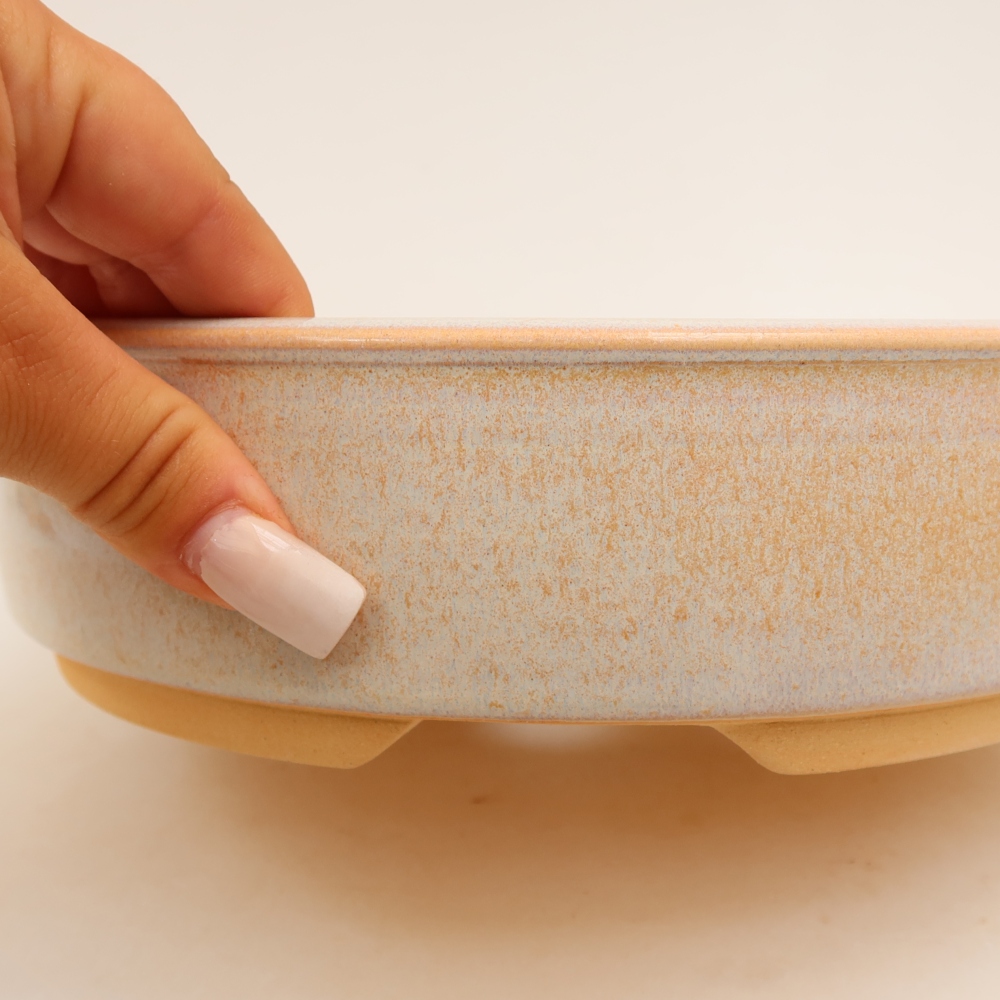 Keramik-Bonsai-Schale 23 x 23 x 6 cm, Farbe: Beige