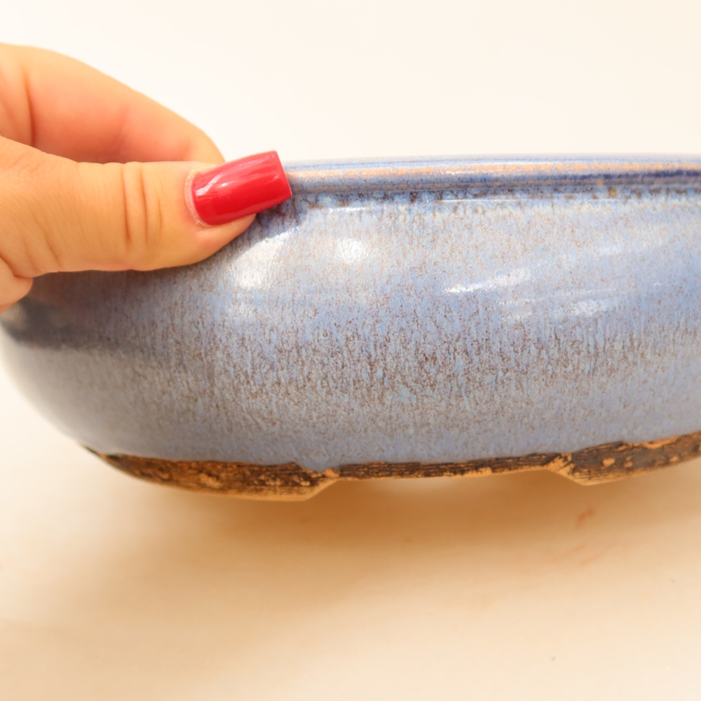 Bonsaischale aus Keramik 24 x 24 x 8 cm, Farbe blau