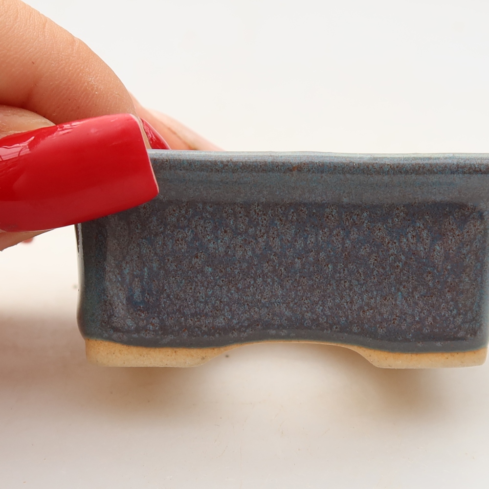 Keramik-Bonsai-Schale, 6 x 4,5 x 2,5 cm, Farbe: Grau