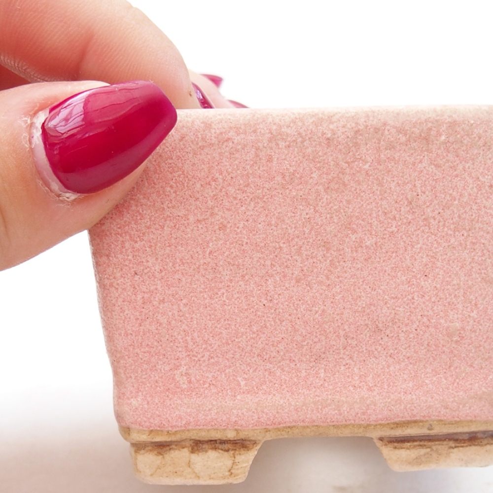 Bonsaischale aus Keramik 6 x 6 x 4,5 cm, rosa