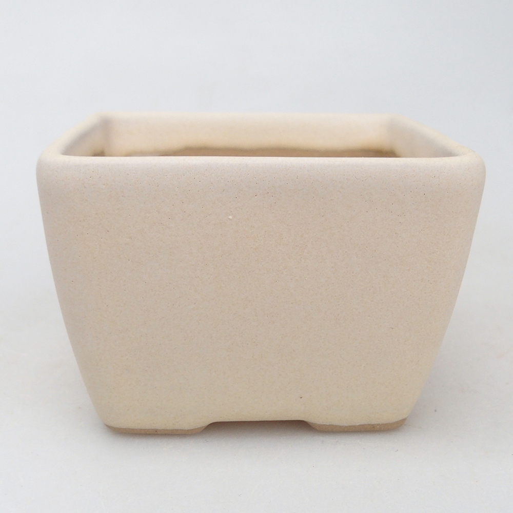 Bonsaischale aus Keramik 8,5 x 8,5 x 6 cm, Farbe beige
