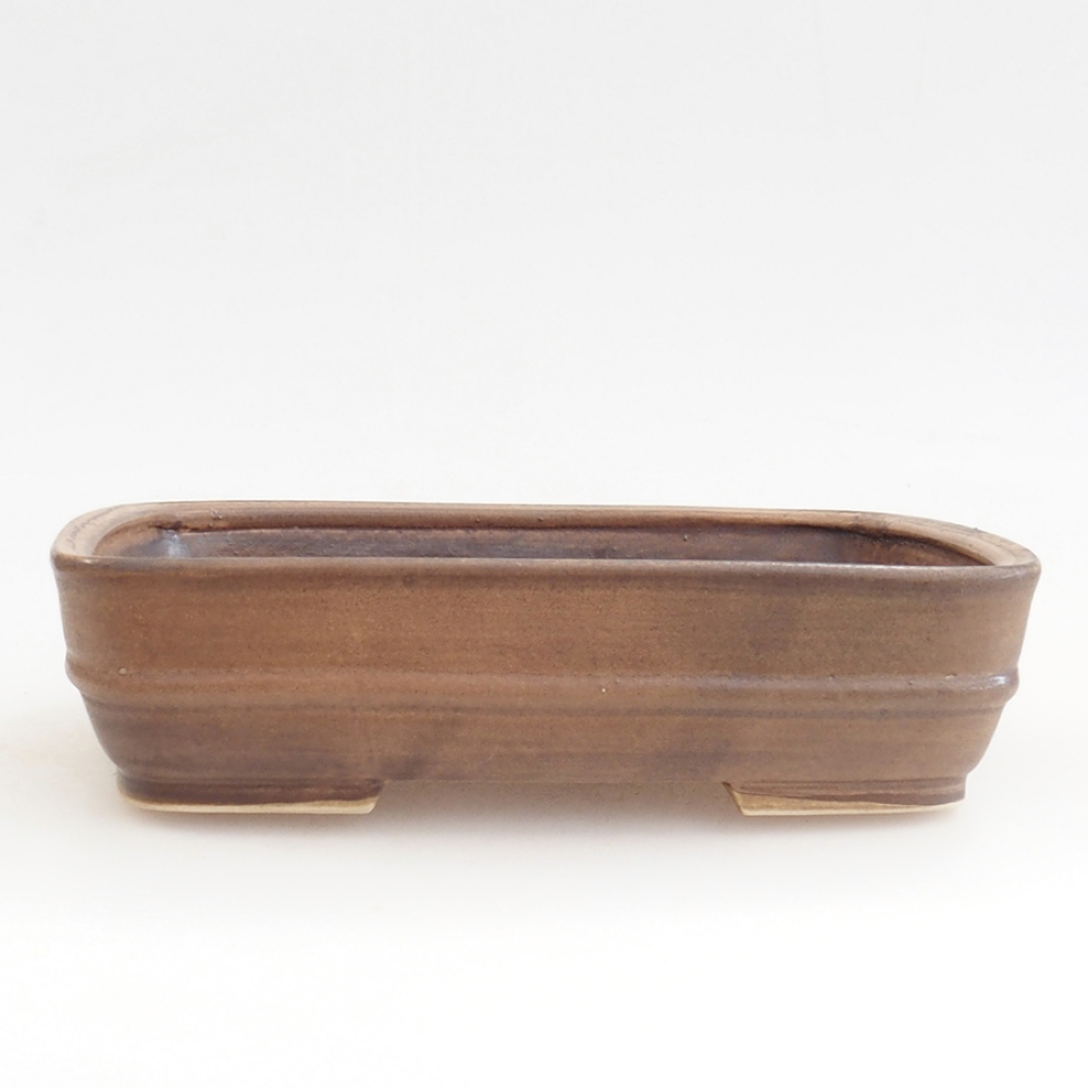 Bonsaischale aus Keramik 21,5 x 17,5 x 5,5 cm, braun