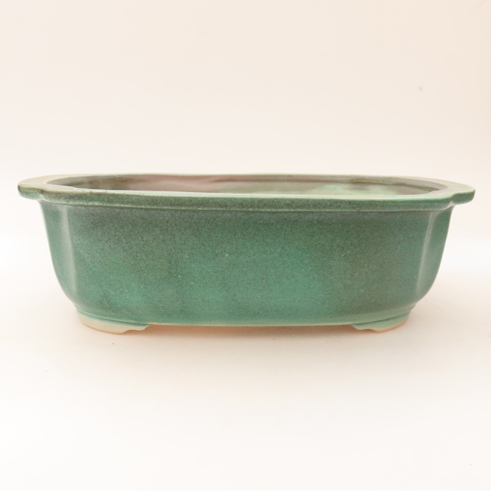Keramik-Bonsai-Schale 24,5 x 21 x 7,5 cm, Farbe: grün