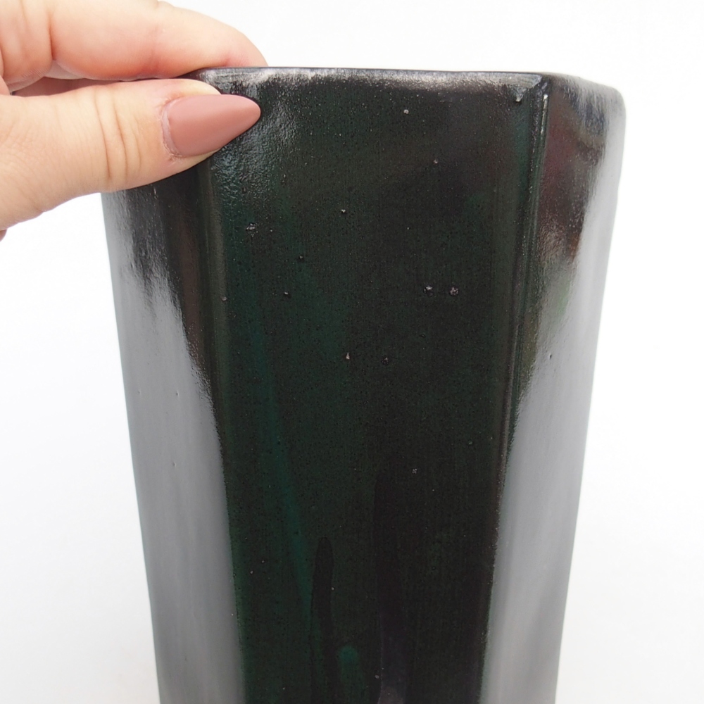 Bonsaischale aus Keramik 12,5 x 11,5 x 16,5 cm, grün