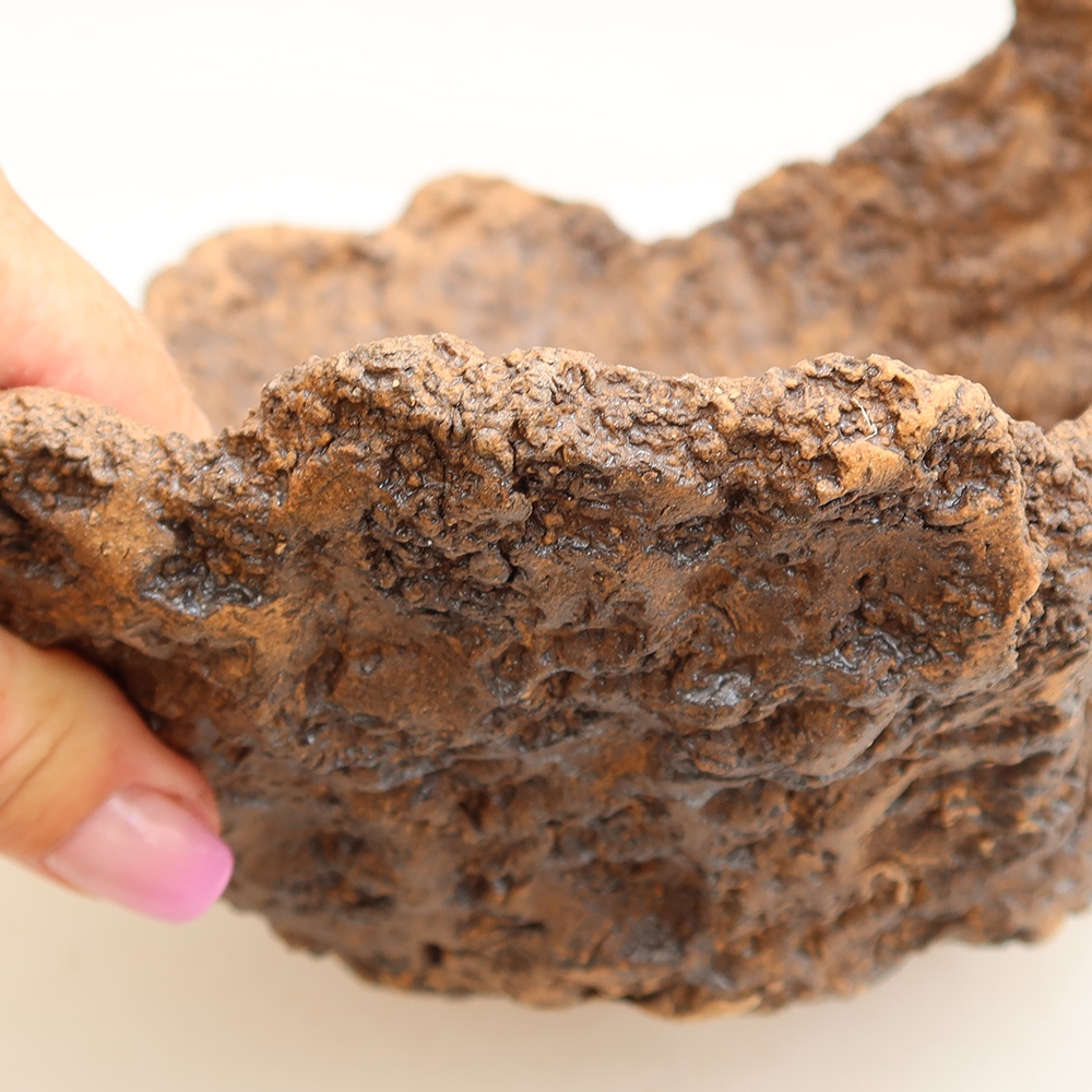 Keramikschale 22 x 19 x 17 cm, Farbe: braun