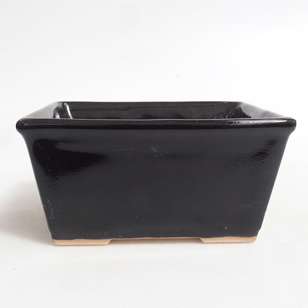 Keramik-Bonsai-Schale, 11,5 x 10,5 x 6 cm, Farbe: Schwarz