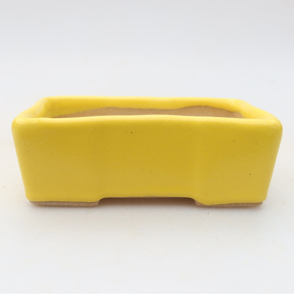 Keramik-Bonsai-Schale, 7,5 x 4 x 2,5 cm, Farbe: Gelb