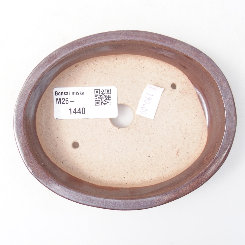 Bonsaischale aus Keramik 13 x 10,5 x 3 cm, Farbe burgunderrot
