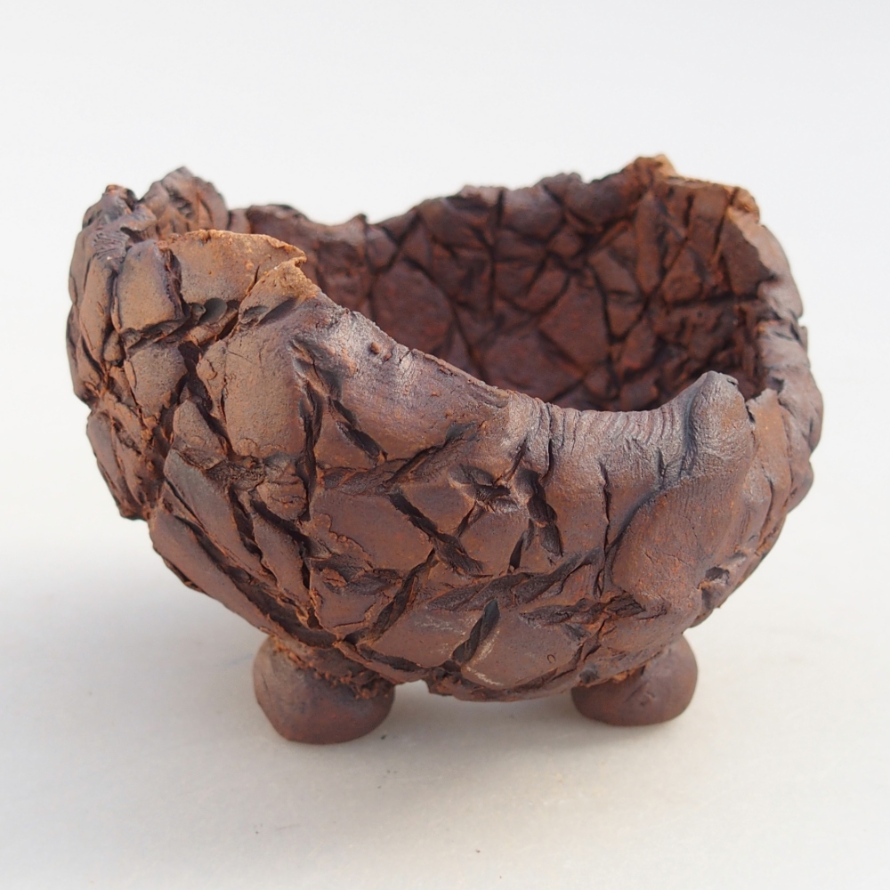 Keramische Schale 8,5 x 8 x 6 cm , Farbe braun