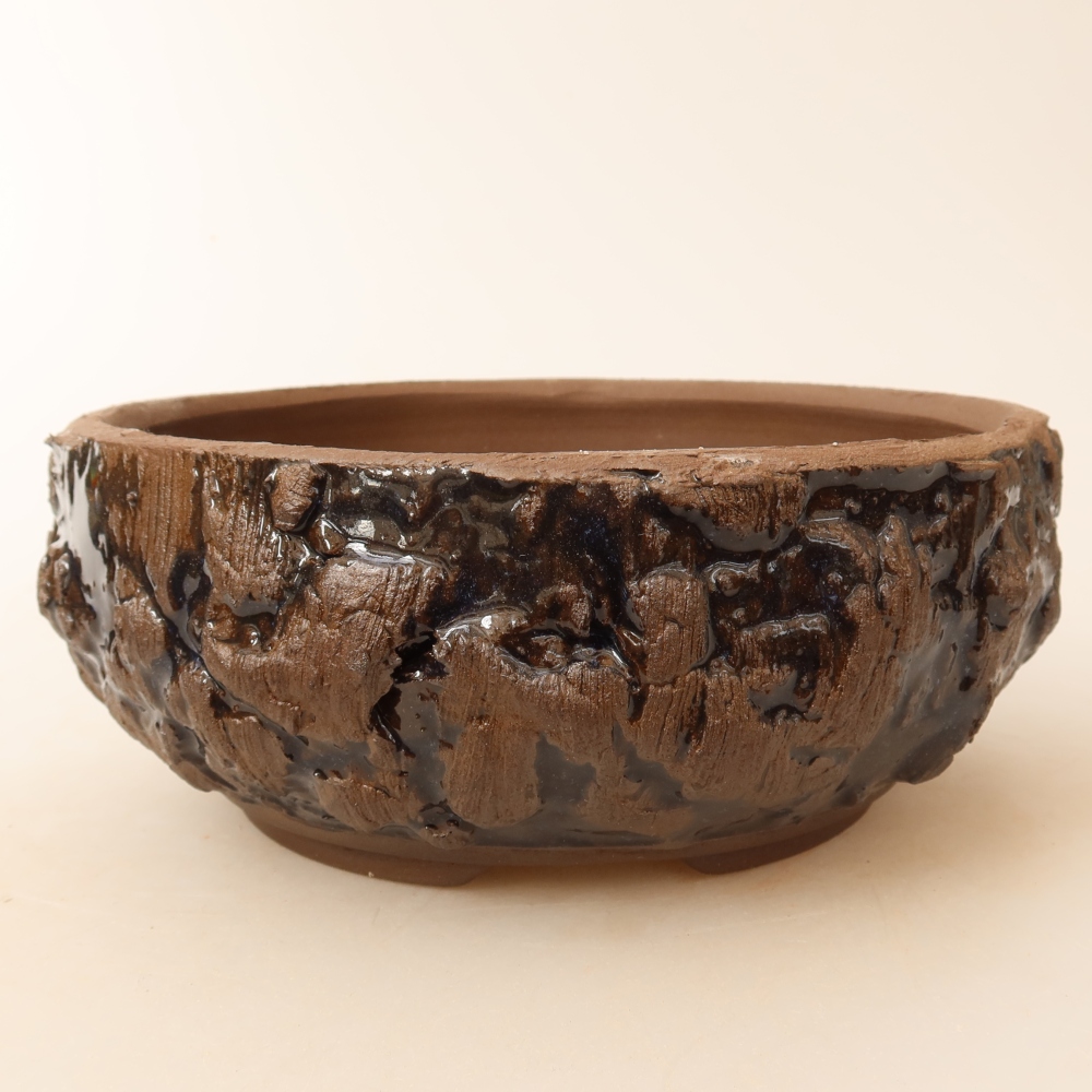 Keramik-Bonsai-Schale 16 x 16 x 6,5 cm, Farbe: braun