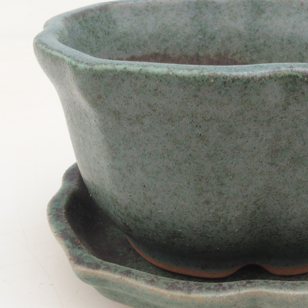 Bonsaischale + Untertasse H95 - grün