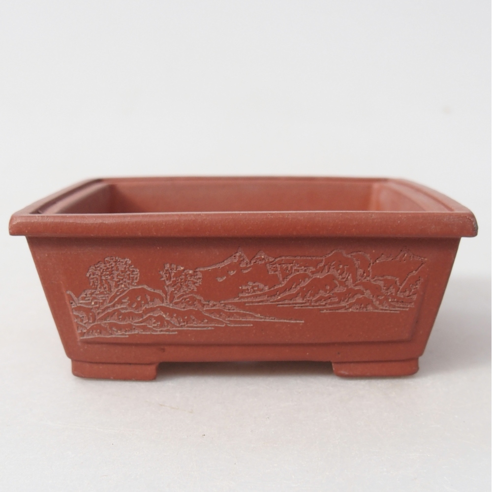 Mini-Bonsaischale 7,5 x 6,5 x 3 cm, ziegelfarben