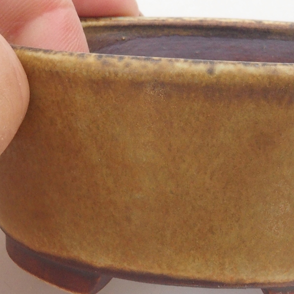 Bonsaischale aus Keramik 10 x 8,5 x 4 cm, braun