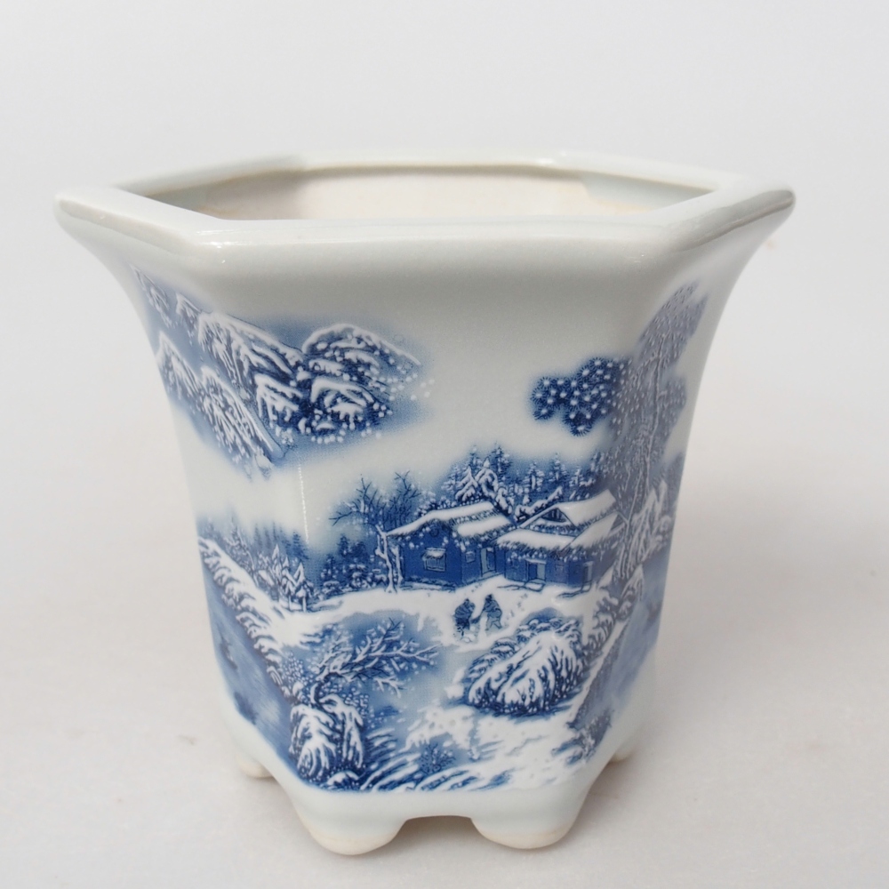 Bonsaischale aus Keramik 10 x 9 x 9 cm, Farbe weiß