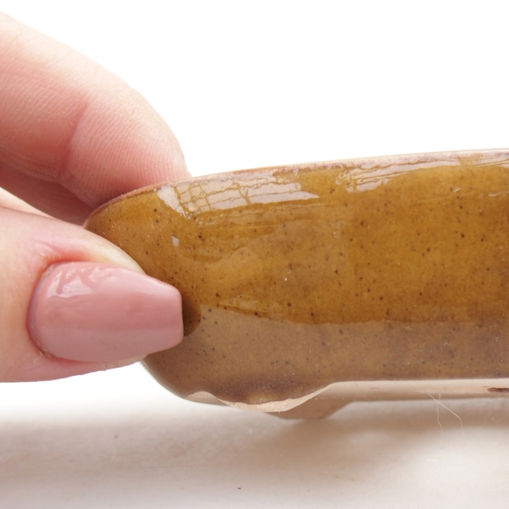 Bonsaischale aus Keramik 9 x 6,5 x 2,5 cm, braun