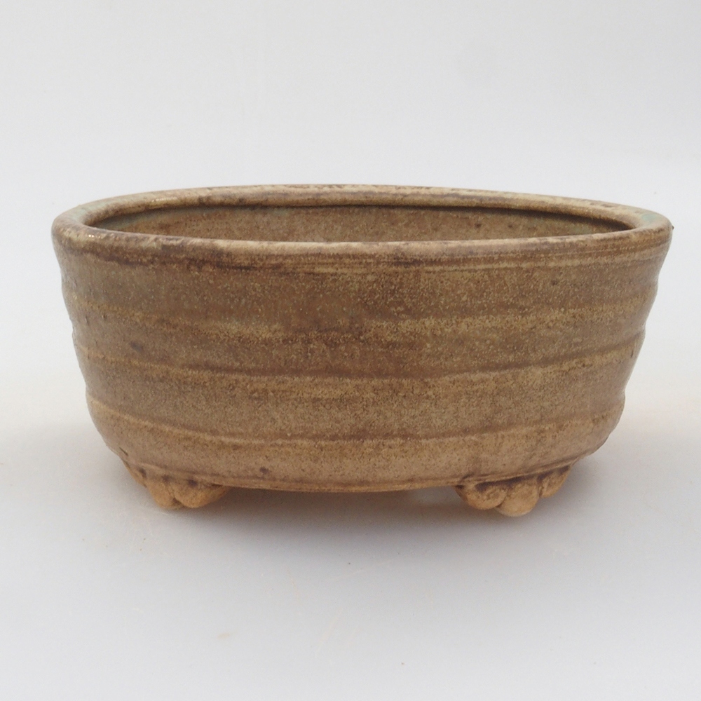 Bonsaischale aus Keramik 10 x 8,5 x 4 cm, braun