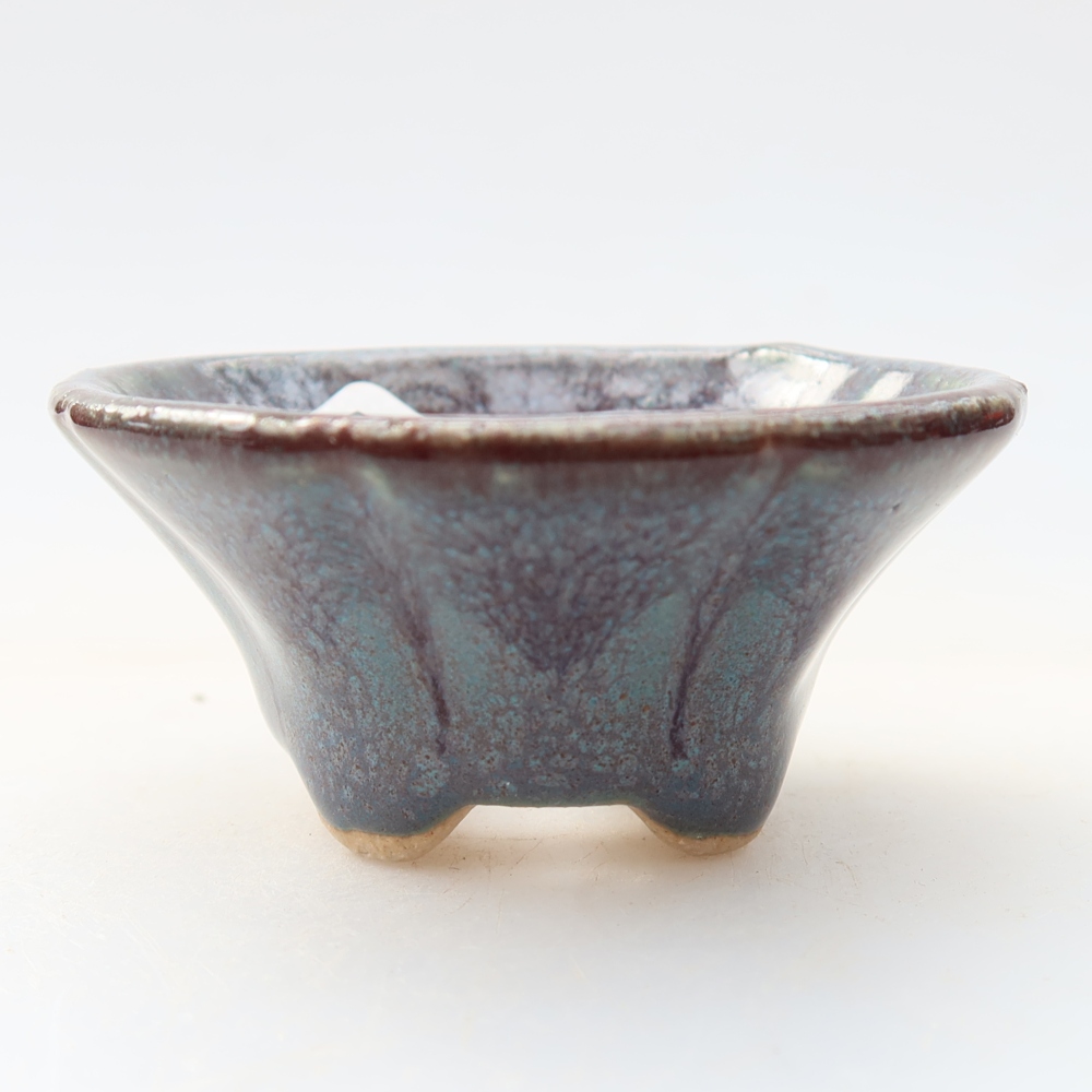 Keramik-Bonsai-Schale, 5,5 x 5,5 x 2,5 cm, Farbe: Grau