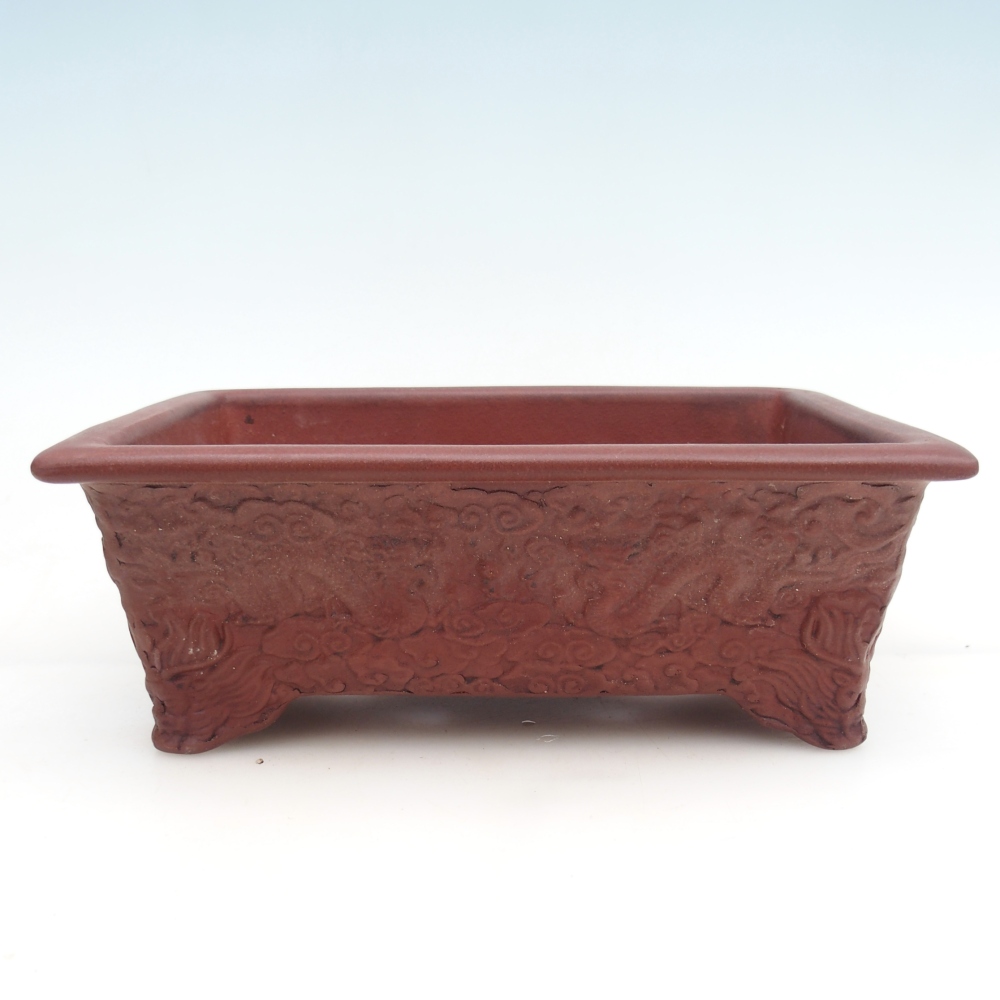 Bonsaischale aus Keramik 25,5 x 18,5 x 9 cm, braun