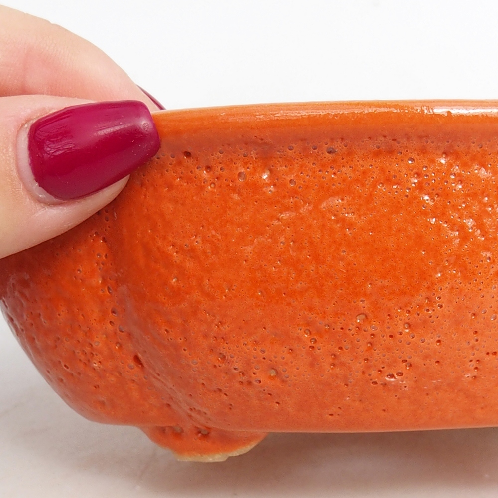 Bonsaischale aus Keramik 13 x 10,5 x 5,5 cm, orange