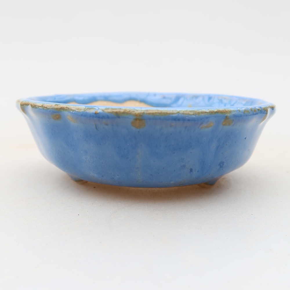 Keramik-Bonsai-Schale, 7 x 7 x 2,5 cm, Farbe: Blau