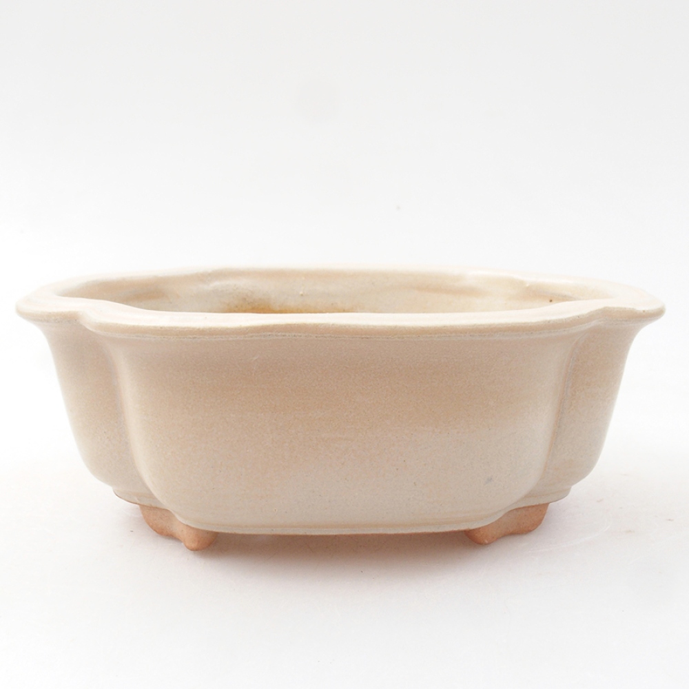 Bonsaischale aus Keramik 13,5 x 10 x 5 cm, Farbe beige