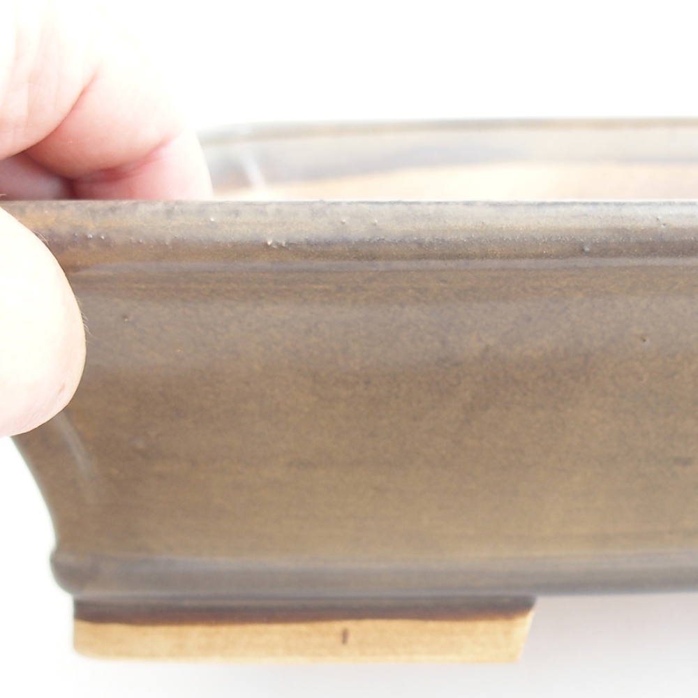Bonsaischale aus Keramik 29,5 x 25 x 7,5 cm, braun