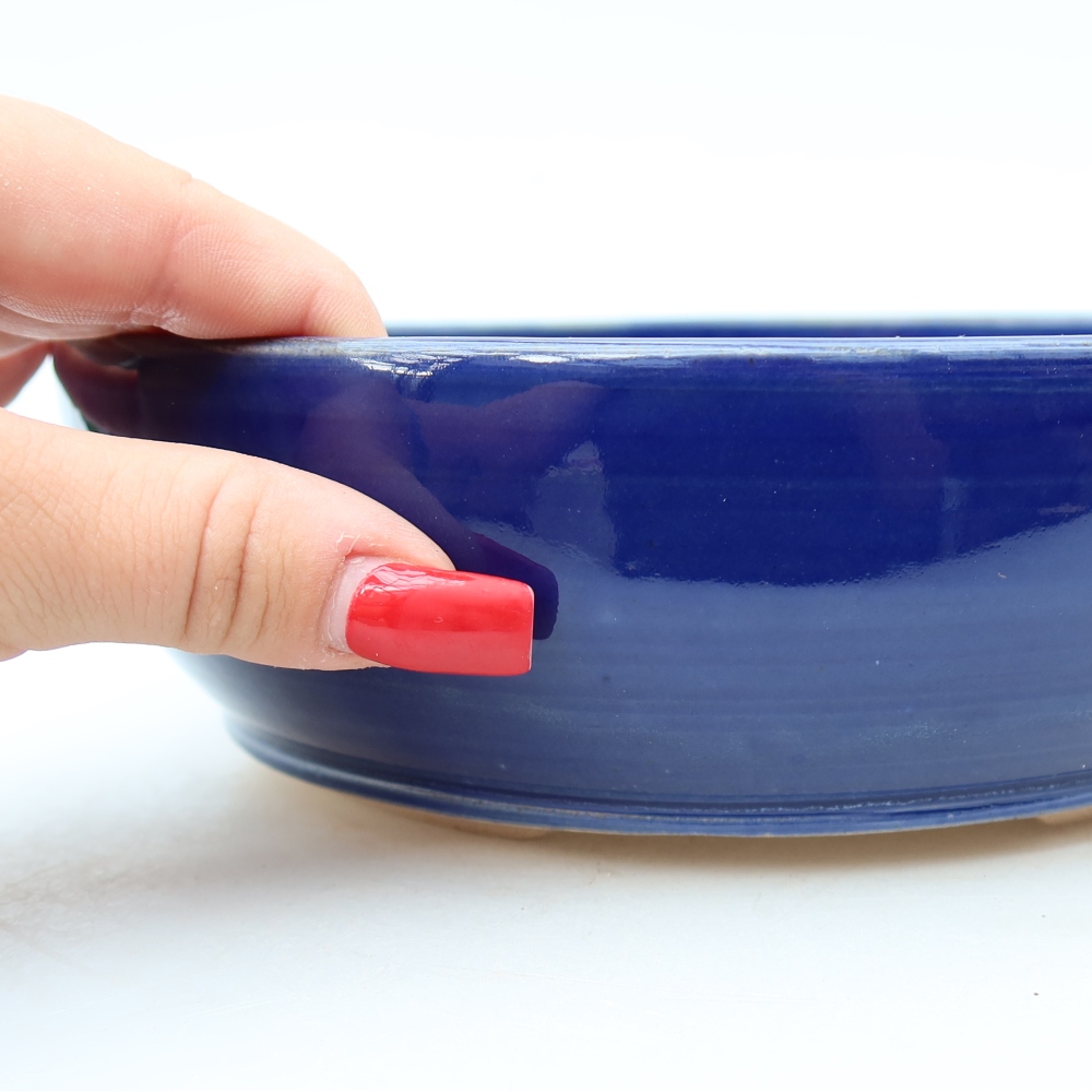 Bonsaischale aus Keramik 20 x 20 x 6 cm, Farbe blau