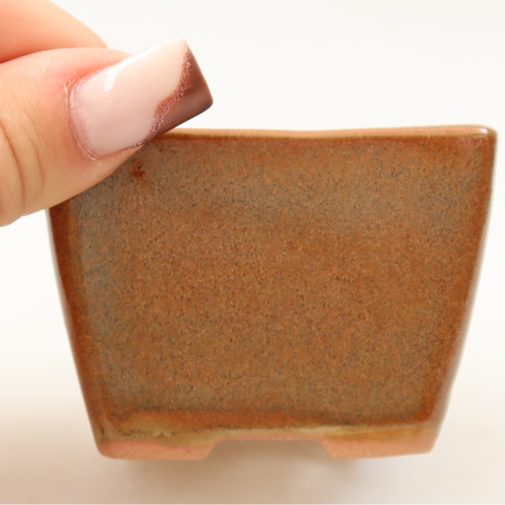 Keramik-Bonsai-Schale, 6,5 × 6,5 × 5 cm, Farbe: braun