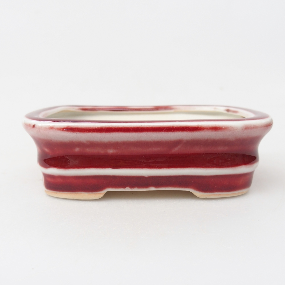 Bonsaischale aus Keramik 11 x 8,5 x 3,5 cm, Farbe rot